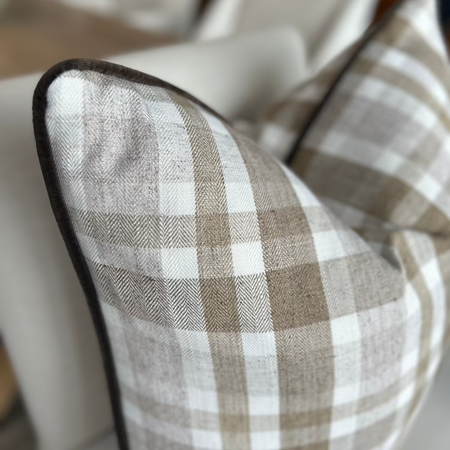 Beige Checked - Scatter Cushion