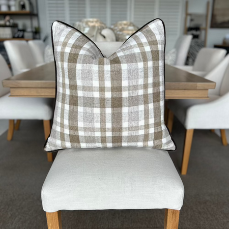 Beige Checked - Scatter Cushion