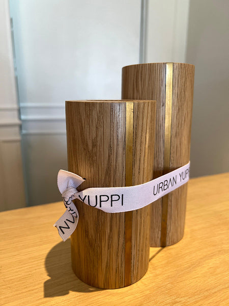 Wooden Candle Holders (Set of 2) - Urban Yuppi