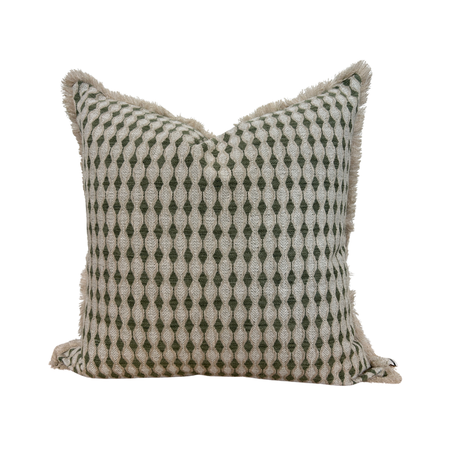 Decorative pillow with geometric pattern on a white background