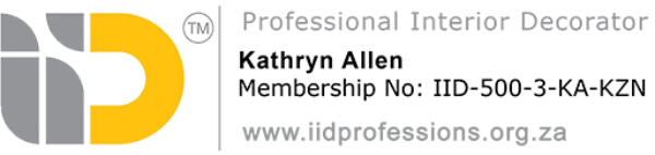 Official African Institute of the Interior Design Professions professional decorator validation badge for Urban Yuppi studio owner Katie Allen in KwaZulu-Natal.