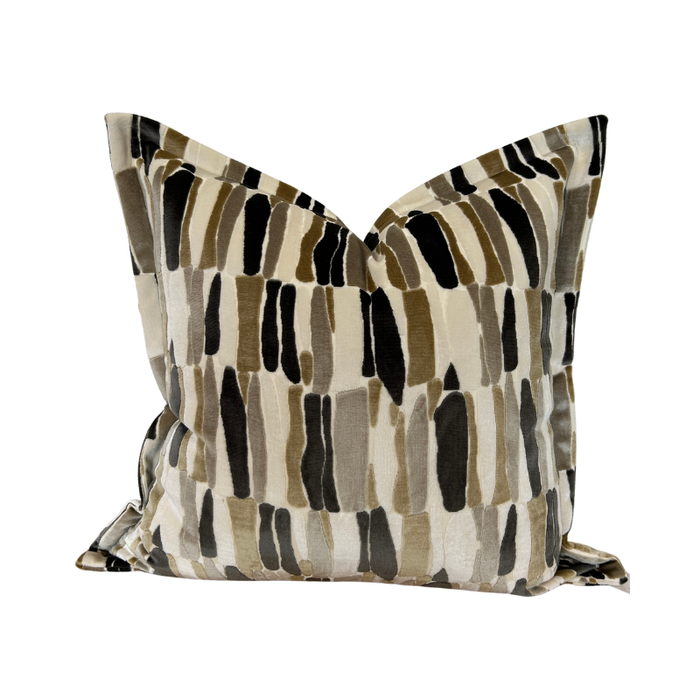 Decorative pillow with abstract pattern on a white background